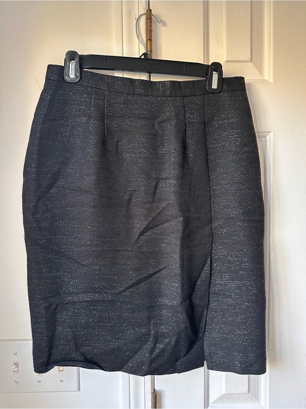 Paul & Joe Paris Black Metallic Tweed Pencil Skirt Size FR 42 / US 10